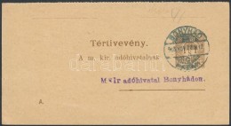 1918 Bonyhádi Adóhivatal 8f-es Díjjegyes Tértivevénye, Ritka! - Autres & Non Classés