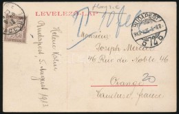 1913 Képeslap Franciaországba, Francia Portóval - Other & Unclassified