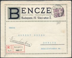 1912 Ajánlott Dekoratív Céges Levél Berlinbe Küldve Turul 35f... - Other & Unclassified