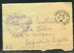 France - Carte Lettre De Tarbes Avec Cachet Du Commissaire De Gare Pour Bagnère De Bigorre En 1918   Réf O 185 - Guerra Del 1914-18