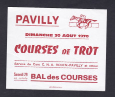 Petit Flyer Pavilly (76) Courses De Trot - Bal Des Courses Service De Cars C.N.A. Rouen Pavilly ( Hippisme - Equitation