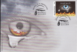 51246- ANGELS' TIERS, COLECTIV CLUB TRAGEDY, COVER FDC, 2015, ROMANIA - FDC