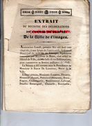 87 - LIMOGES - ESTRAIT REGISTRE DELIBERATIONS CONSEIL MUNICIPAL 1ER MAI 1826- BARON DE LABASTIDE MAIRE- ALLUAUD-TALABOT- - Documenti Storici