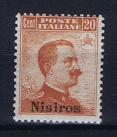 Italy: Nisiros  Sa  9  Mi Nr 11 VII  MH/* Falz/ Charniere  No Watermark - Aegean (Nisiro)