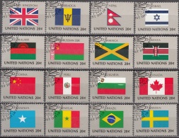 Nations Unies (New-York) 1983 Yvert 390 - 405 O Cote (2015) 13.60 Euro Drapeaux Cachet Rond - Used Stamps