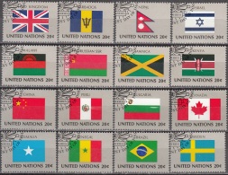 Nations Unies (New-York) 1983 Yvert 390 - 405 O Cote (2015) 13.60 Euro Drapeaux Cachet Rond - Gebraucht