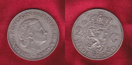 Netherlands 2 1/2 Gulden 1960 - 15 Grams 720 Silver - 1948-1980 : Juliana