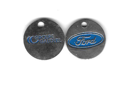 Jeton De Caddie  Argenté  Automobiles  FORD  Verso  GROUPE  GAUDUEL - Trolley Token/Shopping Trolley Chip