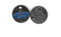 Jeton De Caddie  Argenté  Automobiles  FORD  Verso  GAUDUEL  Grenoble  NORD  46  Av . A - CROISAT  FONTAINE - Trolley Token/Shopping Trolley Chip