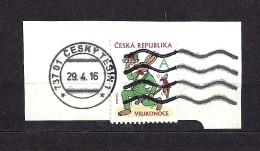 Czech Republic  Tschechische Republik  2015 ⊙ Mi 840 Easter, Ostern. Cutting, Auf Briefstück.c.9 - Used Stamps