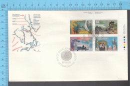 Canada - 1986  Scott # 1105-04-07-06, First Peaples,Vikings,  HenryHudson,John Cabot    - FDC PPJ , Special Cancelation - 1981-1990