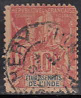 10c French / France India,  Inde Used Abroad - Oblitérés