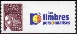 France Personnalisé N° 3729 C,** Marianne Du 14 Juillet De Luquet, Autoadhésif Brun_prune Le 1.11€. Logo Timbre - Nuovi