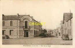 44 Machecoul, Rue De La Gare, Café, Belles Autos..., Cliché Pas Courant, Affranchissement Pétain - Machecoul