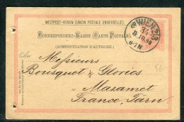 Autriche - Entier Postal De Wien Pour La France En 1898  Réf O 264 - Cartes Postales