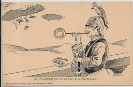 CPA Satirique Caricature Guerre 14-18 Patriotique Germany Kaiser Guillaume II Non Circulé Zeppelin Bulles De Savon - Sátiras