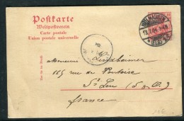 Alsace Lorraine - Entier Postal Type Germania De Mulhouse Pour St Leu En 1904   Réf O 282 - Briefe U. Dokumente