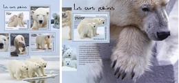 Togo 2014, Animals, Polar Bear, 4val In BF +BF - Fauna Artica
