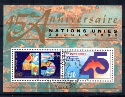 United Nations (Geneva) - 1990 - 45th Anniversary Of UNO Miniature Sheet - Used/CTO - Gebruikt