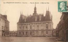- Seine Maritime -ref-B555-  Criquetot L Esneval - Place Du Marche - Hotel De Ville - Carte Bon Etat - - Criquetot L'Esneval