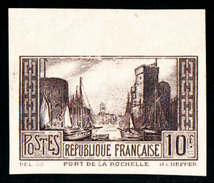 FRANCE - N° 261 Ba**, Port De La Rochelle, 10F Brun-noir - Non Dentelé - Bord De Feuille. - 1921-1940