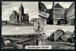 1357 - Alte MBK Ansichtskarte - Hattingen Ruhr - Brücke Rathaus Bahnhof - N. Gel - TOP - Hattingen