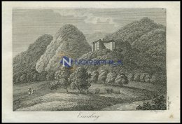EISENBERG, Zu Bilin/Kgr. Böhmen: Bergschloß Mit Garten Und Wanderern, Kupferstich Von J. J. Wagner Von 1820 - Litografía