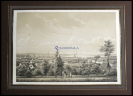 FREDERICIA (Fredericia), Ansicht Mit Mühle Und Kleiner Belt Im Hintergrund, Lithographie Mit Tonplatte Von Alexande - Litografia