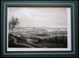 AALBORG (Aalborg), Gesamtansicht, Lithographie Mit Tonplatte Von Alexander Nay Nach F.C. Kierschou Bei Emil Baerentzen, - Litografia