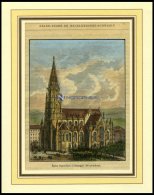 STUTTGART: Die Kirche, Kolorierter Holzstich Von Clerget Um 1880 - Lithographies