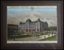 STUTTGART: Schule Für Architektur, Kolorierter Holzstich Aus Malte-Brun Um 1880 - Lithographies