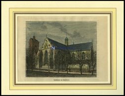 PADERBORN: Die Kathedrale, Kolorierter Holzstich Um 1880 - Lithographies