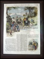 OBERAMMERGAU: Zum Passionsspiel, Kolorierter Holzstich Um 1880 - Lithographies