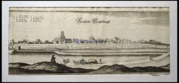 MAGDEBURG-NEUSTADT, Gesamtansicht, Kupferstich Von Merian Um 1645 - Lithographies