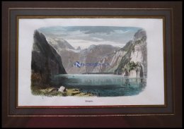 Der KÖNIGSSEE, Kolorierter Holzstich Von Stieler Um 1880 - Lithographies