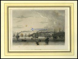 HAMBURG-ALTONA, Gesamtansicht übers Wasser Gesehen, Kl. Stockflecken, Stahlstich Von Sander/Winkles Um 1840 - Litografía