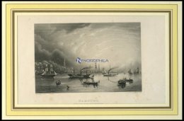 HAMBURG Von Der Elbe Aus Gesehen, Stahlstich Von Sander/Payne Um 1840 - Lithographies