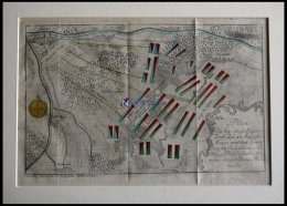 GROSS-JÄGERNDORF, Schlacht Vom 30.8.1757 Mit Umgebung, Altkolorierter Kupferstich Bei Raspische Buchhandlung 1760 - Lithographies