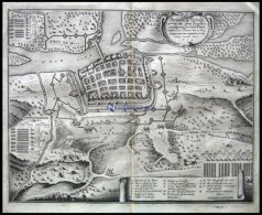 FRANKFURT/ODER, Grundriß Und Belagerung Im Jahre 1634, Kupferstichum 1700 - Lithographies
