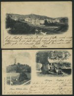 DEUTSCHLAND ETC. TÜBINGEN, 2 Verschiedene Frankierte Karten Von 1898 Und 1901, Pracht - Covers & Documents