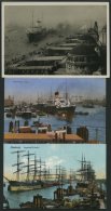 DEUTSCHLAND ETC. HAMBURG HAFEN, 3 Verschiedene Ansichtskarten, Ca. 1907-10 - Storia Postale