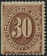 PORTOMARKEN P 6a *, Scott J 6, 1879, 30 C. Braun, Links Ungezähnt, Falzrest, Pracht, $ 350 - Otros & Sin Clasificación