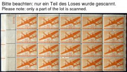 USA 502-06 **, Scott C 27-31, 1941, 10 - 50 C. Postflugzeug In 20er-Bogenteilen Mit Plattennummer, Pracht, $ 385.50 - Used Stamps