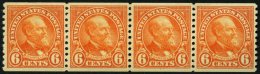 USA 268J **, Scott 723, 1932, 6 C. Garfield, Senkrecht Gezähnt 10, Im Waagerechten Viererstreifen, Postfrisch, Prac - Oblitérés