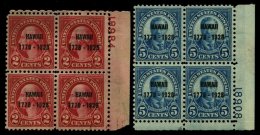 USA 311/2 VB **, Scott 647/8, 1928, Hawaii In Postfrischen Plattenviererblocks, Postfrisch, Pracht, $ 650 - Used Stamps