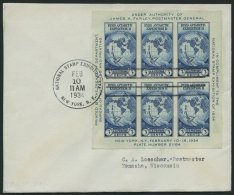 USA Bl. 4 BRIEF, 1934, Block Philatelistische Ausstellung New York, FDC, Pracht - Altri & Non Classificati