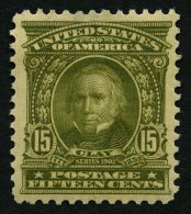 USA 147 *, Scott 309, 1903, 15 C. Clay, Wz. 1, Gezähnt L 12, Falzreste, Falzdünne Stelle Sonst Pracht, $ 180 - Used Stamps