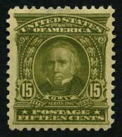USA 147 *, Scott 309, 1903, 15 C. Clay, Wz. 1, Gezähnt L 12, Falzreste, Falzdünne Stelle Sonst Pracht, $ 180 - Usati
