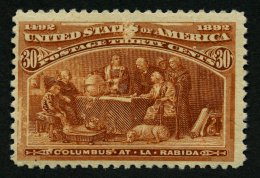 USA 82 *, Scott 239, 1893, 30 C Columbus-Weltausstellung, Falzrest, Kleine Bildseitige Schürfung Sonst Pracht, $ 24 - Usados