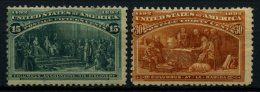 USA 81/2 *, Scott 238/9, 1893, 15 Und 30 C. Columbus-Weltausstellung, Falzreste, Etwas Dezentriert, 2 Werte Kleine M&aum - Used Stamps